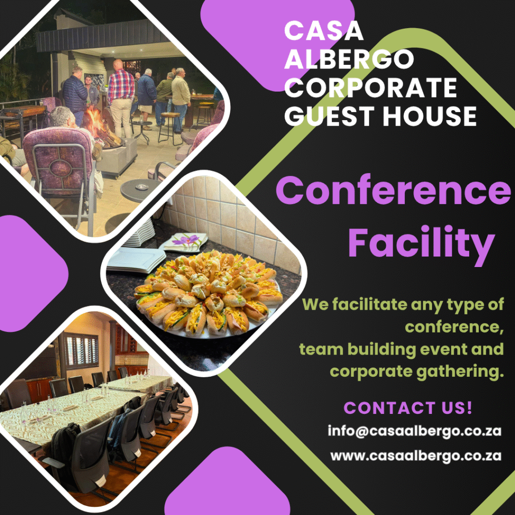 Why have a conference in the concrete jungle, when you can do it with beautiful surroundings and excellent service. Let us do the catering and you can opt for a braai afterwards as well!